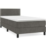 Box spring postelja z vzmetnico temno siva 80x200 cm žamet, (20724137) | Shoptok.si