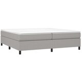  Box spring postelja z vzmetnico svetlo siva 200x200 cm blago, (20726231) | Shoptok.si