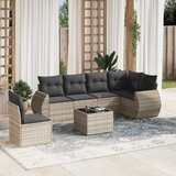 vidaXL 7-dijelni set vrtnih sofa svjetlosivi od poliratana | shoptok.hr