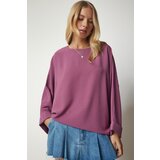  Women's Dark Lilac Bat Sleeves Flowy Curtain Wrapper Shirt Cijene