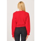 Dewberry Z3034 WOMEN'S V COLLAR SWEATER-RED | shoptok.hr