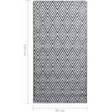 Vanjski tepih ARAKIL bijelo-crni 80 x 150 cm PP | shoptok.hr