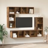 vidaXL Set TV komoda s pohranom 4 pcs Staro drvo Konstruirano drvo | shoptok.hr