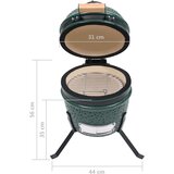 V 2-u-1 roštilj s pušnicom Kamado keramički 56 cm zeleni | shoptok.hr