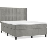 Krevet s oprugama i madracem svjetlosivi 140x190 cm baršunasti | shoptok.hr