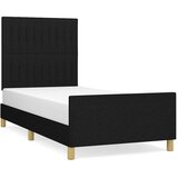  Okvir za krevet s uzglavljem crni 100x200 cm od tkanine | shoptok.hr