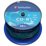 Verbatim CD Disk 700 MB, 80min, 52x, (DataLife) 50kom | shoptok.hr