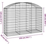  Gabionska košara s lukom 150x50x100/120 cm pocinčano željezo | shoptok.hr