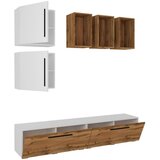 MID.YOU Dnevni Regal Arila, Barva Hrasta, Bela, 6-Delno | Shoptok.si