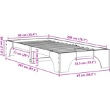  Krevetna konstrukcija Smeđi vosak Čvrsto drvo 90 x 200 cm | shoptok.hr