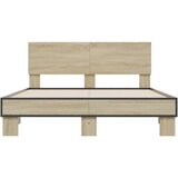  Okvir kreveta boja hrasta 120x200 cm konstruirano drvo i metal | Eponuda.com