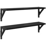 Police na zidu s policom 2 pcs Crni hrast 60 x 15 x 15,5 cm | shoptok.hr
