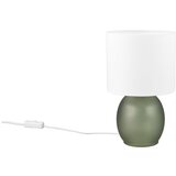 Tri O Bela/zelena namizna svetilka s tekstilnim senčnikom (višina 29 cm) Vela – | Shoptok.si