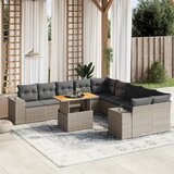  11-dijelni set vrtnih sofa od poliratana s jastucima sivi | shoptok.hr