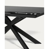 Kave Home Črna raztegljiva jedilna miza s stekleno mizno ploščo 90x210 cm Atminda – | Shoptok.si