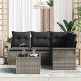  Sjedeća garnitura za vrt 5 kom. Siva poliratan 187,5 x 132,5 x 69 cm | shoptok.hr