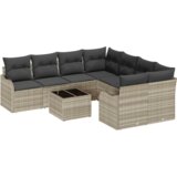  9-dijelni vrtni kauč set s jastučićima svijetlosiva poli ratan | shoptok.hr