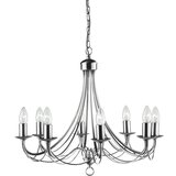 Searchlight Maypole Lestenec z 8 lučmi, satenasto srebrn zaključek, E14, (22101252) | Shoptok.si