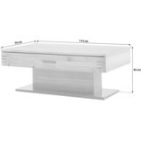 Livetastic KLUBSKA MIZA, antracit, barve hrasta | Shoptok.si