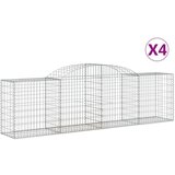  Obokane gabion košare 4 kosi 300x50x80/100 cm pocinkano železo | Shoptok.si