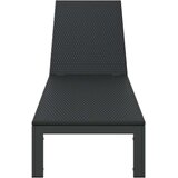 vidaXL Črn Poli ratan 200 x 54 x 27 cm Ergonomski Zložljiv ležalnik | Shoptok.si