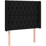 Maison Chic vzglavna omarica - nočna omarica - posteljna omarica z ušesi črno 103x16x118/128 cm blago, (21711815) Cene