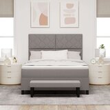 vidaXL Box Spring postelja z vzmetnico in klopjo taupe 140x190 cm tkanina, (22081242) | Shoptok.si