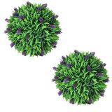  Set od 2 kugle od umjetnog šimšira s lavandom 36 cm | shoptok.hr