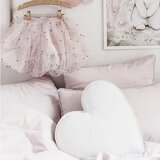  Cotton&Sweets Boho jastuk u obliku srca s pomponima, bijeli | shoptok.hr