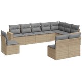 10-dijelni set vrtnih sofa s jastucima bež od poliratana | shoptok.hr