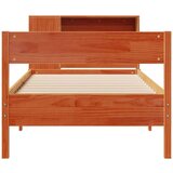 vidaXL Knjižna postelja brez ležišča vošč. rjava 90x200 cm borovina | Shoptok.si