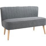 HOMCOM dvosedežna sodobna tkaninska zofa brez naslonjal za roke, lesen okvir in noge, 117x56,5x77cm svetlo siva, (20745056) Cene