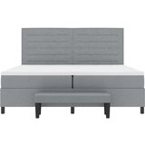  Posteljni okvir z vzmetnico Set 2 Siva Tkanina 200 x 200 cm, (22067449) | Shoptok.si