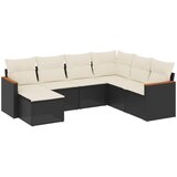  7-dijelni set vrtnih sofa od poliratana s jastucima crni | shoptok.hr