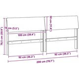 vidaXL tapecirani uzglavlje crna 200 cm čvrsto borovo drvo | shoptok.hr
