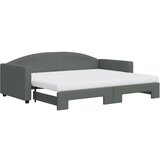 vidaXL izvlečna dnevna postelja z vzmetnico tem. siva 90x200 cm blago, (20937918) | Shoptok.si