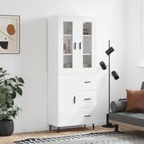 vidaXL Visoka omara bela 69,5x34x180 cm inženirski les | Shoptok.si