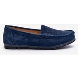 S. BARSKI Navy Blue Women's Suede Moccasins S.Barski LR755 | Shoptok.si