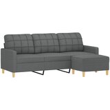  Trosjed s tabureom tamnosivi 180 cm od tkanine | Eponuda.com