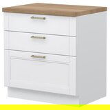 Jela ELEMENT ZA KUHINJO TARA R-60-3F Z LESENIMI PREDALI-Bela mat lak | Shoptok.si