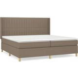  Krevet s oprugama i madracem smeđesivi 200x200 cm od tkanine | shoptok.hr