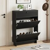  Ormar za cipele EDE 78 x 24 x 103 cm Konstruirano drvo Crna - Crna | shoptok.hr