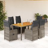 vidaXL 7-dijelni vrtni bistro set od poliratana s jastucima sivi | shoptok.hr