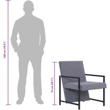  Fotelja od tkanine svjetlosiva | shoptok.hr