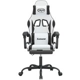  Okretna igraća stolica s osloncem bijelo-crna od umjetne kože | shoptok.hr