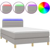  Box spring postelja z vzmetnico LED sv. siva 120x200 cm blago, (20726119) | Shoptok.si