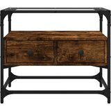 TV ormarić sa staklenom površinom boja hrasta 60x35x51cm drveni | shoptok.hr
