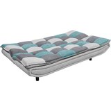 MID.YOU ZOFA S POSTELJNO FUNKCIJO, srebrne barve, turkizna, temno siva tekstil, leseni material | Shoptok.si