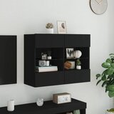  Zidni TV ormarić s LED svjetlima crni 78,5x30x60,5 cm | shoptok.hr