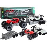  Set vozila za igru - buggy sa sportskim autom na prikolici - crveno/bijeli | shoptok.hr